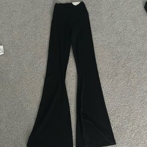 Offline Aerie Real Me High Waisted Crossover Flare Legging in black